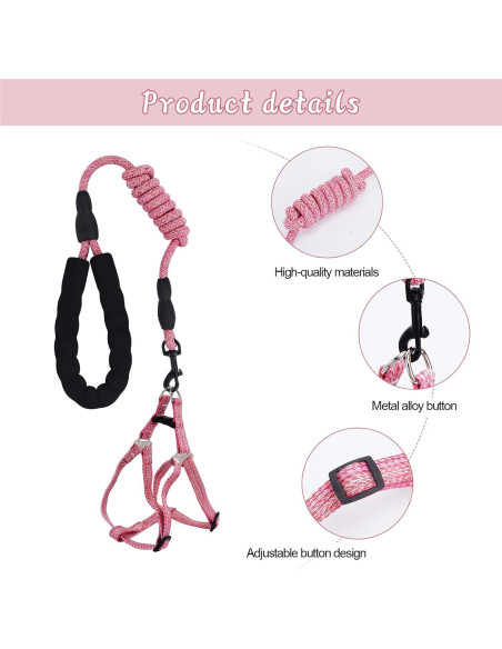 Arnés Ajustable para Mini Cerdo YeeBeny Rosa Tamaño M