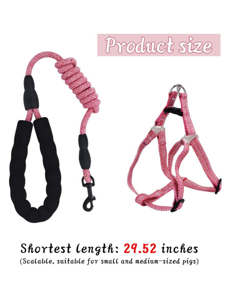 Arnés Ajustable para Mini Cerdo YeeBeny Rosa Tamaño M