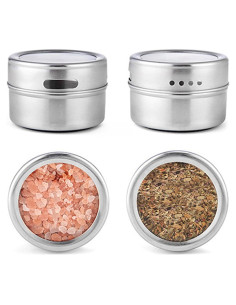 Conjunto de 4 Tarros de Especias Magnéticos EBIEFLY 16cm