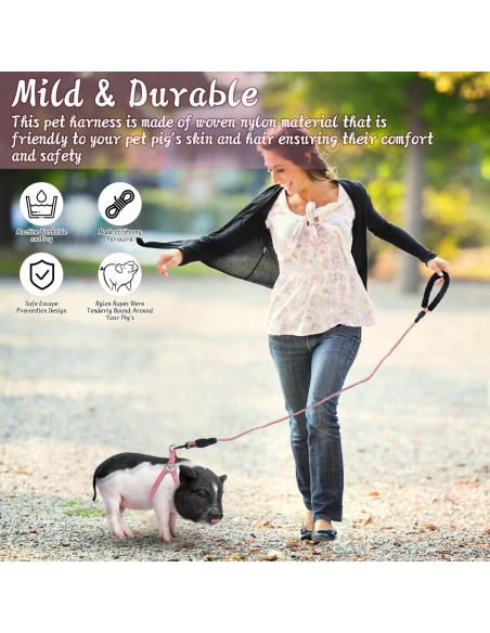 Arnés Ajustable para Mini Cerdo YeeBeny Rosa Tamaño M