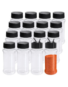 16 Botellas de Especias de Plástico 100ml OJYUDD - Tarros Reutilizables