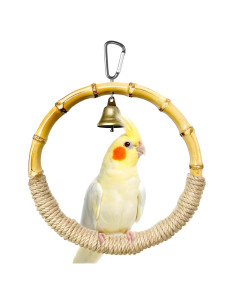 Columpio de Madera Natural Jevnd para Periquitos y Loros