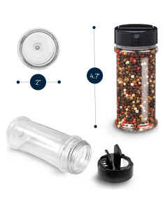 Tarros de Especias de Plástico RoyalHouse 6 Piezas 160ml 2