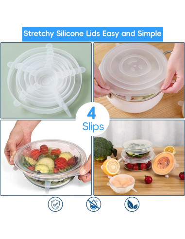 12 Tapas de Silicona Reutilizables MISSJOJIAY para Alimentos