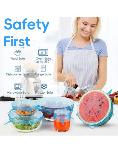 12 Tapas de Silicona Reutilizables MISSJOJIAY para Alimentos