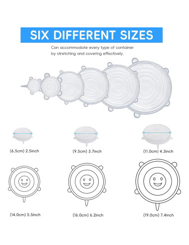 12 Tapas de Silicona Reutilizables MISSJOJIAY para Alimentos