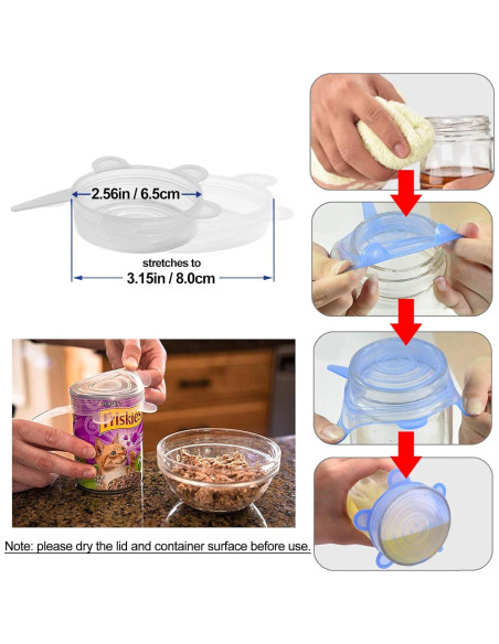 Tapa de Silicona Reutilizable Adpartner para Latas - 10 Piezas