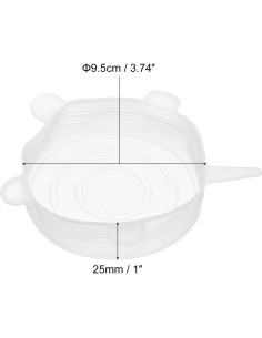 Tapa de Silicona Stretch uxcell, 4 Piezas 9.5cm Blanca 2
