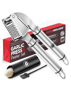 Prensa de Ajo Alpha Grillers de Acero Inoxidable con Pelador