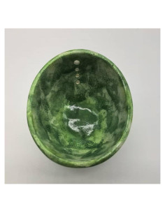 Tazón Deshojador de Hierbas Cerámica Genérico Verde 4 Ranuras