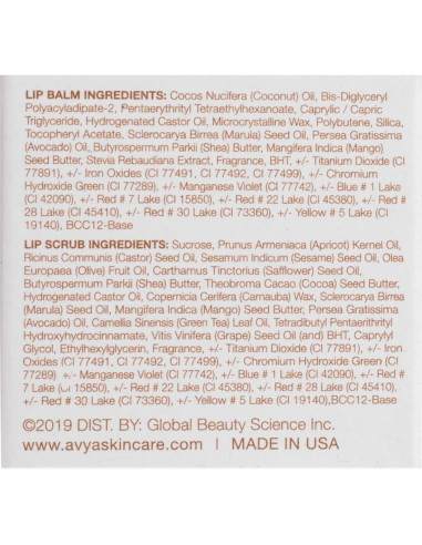 Tratamiento Labial 2 en 1 Avya - Exfoliante y Bálsamo 2g