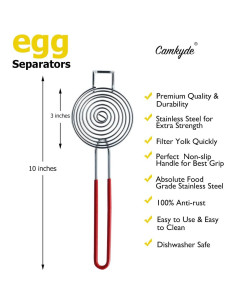 Separador de Huevos CAMKYDE Acero Inoxidable Rojo 0.095 kg 2