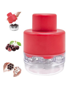 Deshuesador de Cereza 7 en 1 CEHNCEH Rojo, Compacto y Eficiente