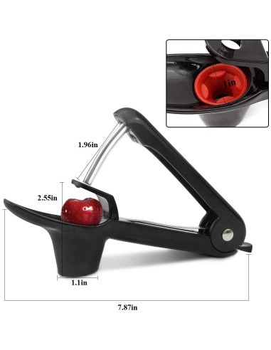 Herramienta Quita Huesos de Cereza Racoshk - Negro, 2.79 cm