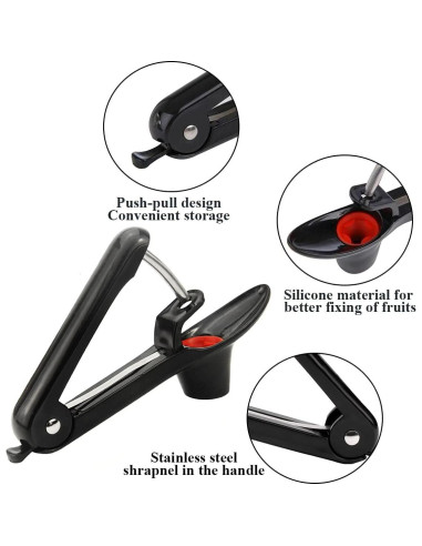 Herramienta Quita Huesos de Cereza Racoshk - Negro, 2.79 cm