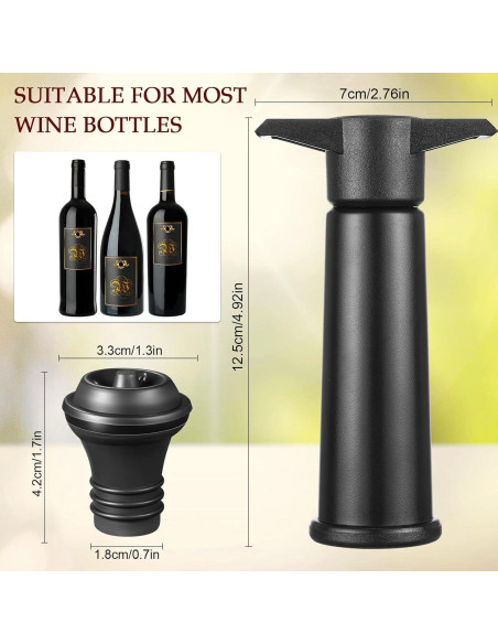 18 Piezas Bomba de Conservación de Vino Honoson - Selladores Reutilizables