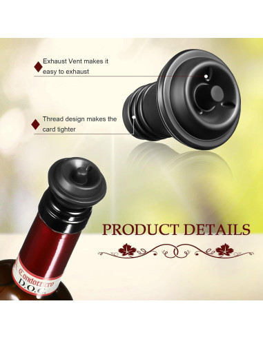 18 Piezas Bomba de Conservación de Vino Honoson - Selladores Reutilizables