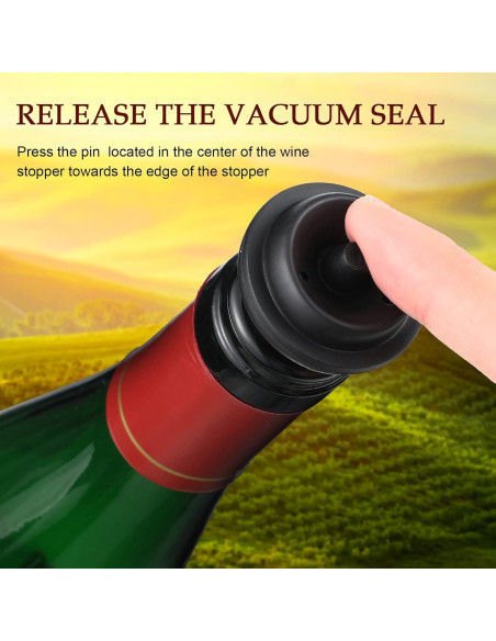 18 Piezas Bomba de Conservación de Vino Honoson - Selladores Reutilizables
