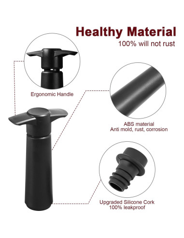 Bomba de vacío para vino BETTFOR + 4 tapones reutilizables