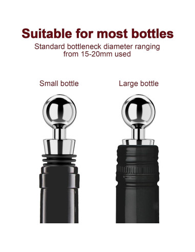 Tapones para botellas de vino BETTFOR 3 Pcs Silicona Plata