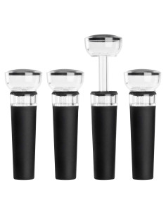 mafiti Juego de 4 Tapones de Vino con Bomba de Vacío