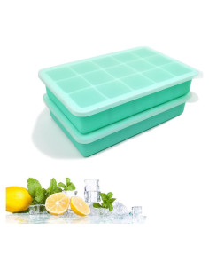 Bandejas de Cubos de Hielo de Silicona DCCPAA - 2 Piezas, 15 Moldes