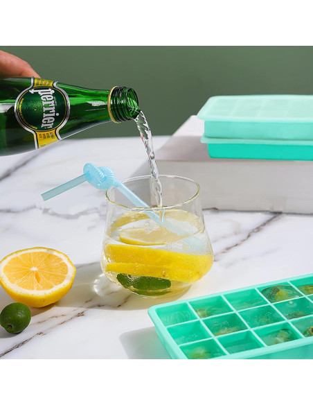 Bandejas de Cubos de Hielo de Silicona DCCPAA - 2 Piezas, 15 Moldes