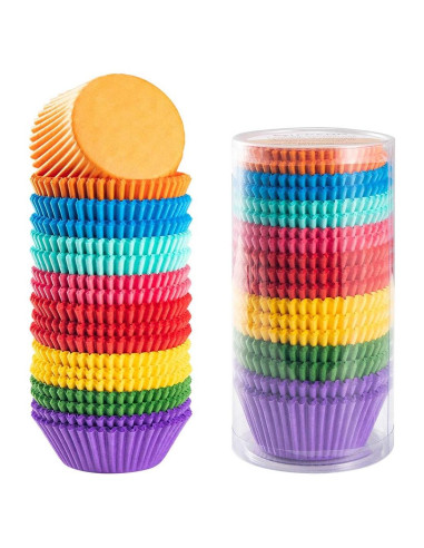 Forros para Cupcakes GiFBERA Arcoíris 400 Unidades 5 cm