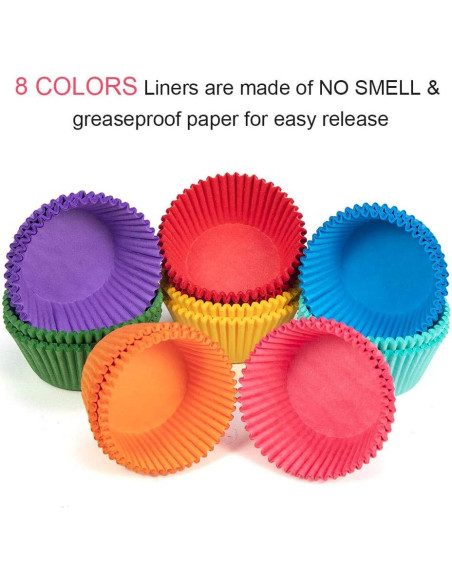 Forros para Cupcakes GiFBERA Arcoíris 400 Unidades 5 cm