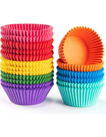 Forros para Cupcakes GiFBERA Arcoíris 400 Unidades 5 cm