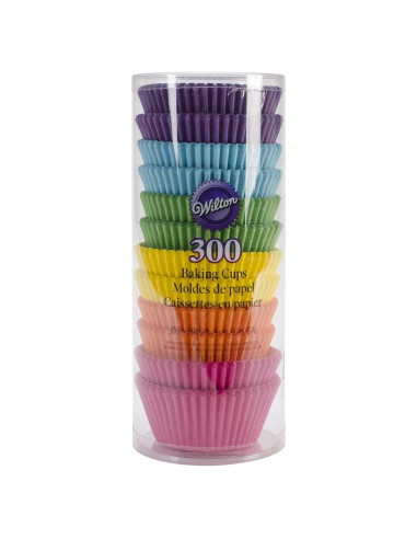 Forros para cupcakes Wilton, 300 unidades, colores brillantes