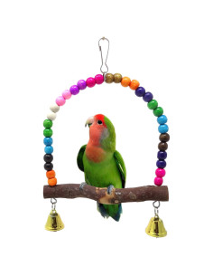 Columpio de Madera Honbay para Aves Pequeñas 16x15cm