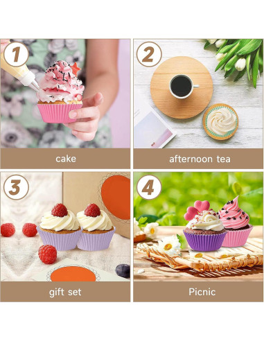 Forros de Cupcake Estándar xlloest Arcoíris Brillantes 400 Pzas