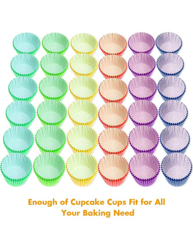 Forros para Cupcakes Selizo 600 Pcs Papel 5 cm Colores Brillantes