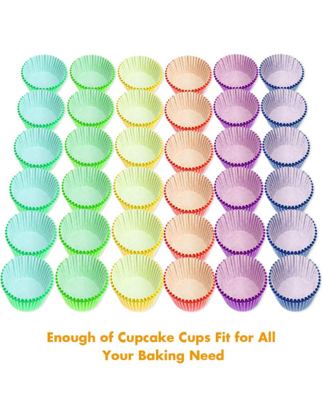 Forros para Cupcakes Selizo 600 Pcs Papel 5 cm Colores Brillantes