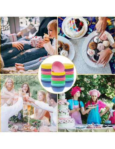 Forros para Cupcakes Selizo 600 Pcs Papel 5 cm Colores Brillantes