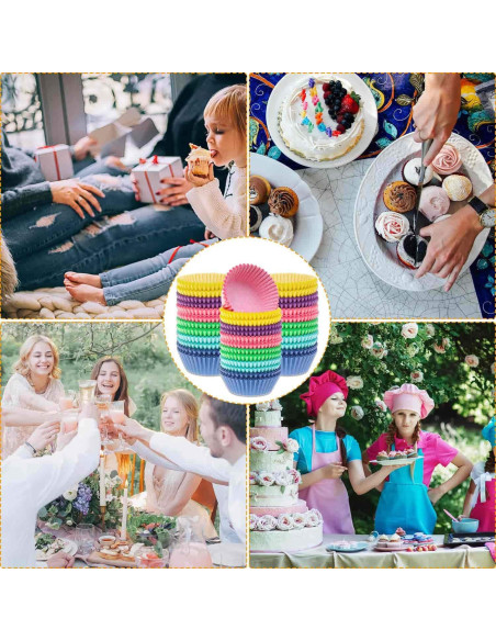 Forros para Cupcakes Selizo 600 Pcs Papel 5 cm Colores Brillantes