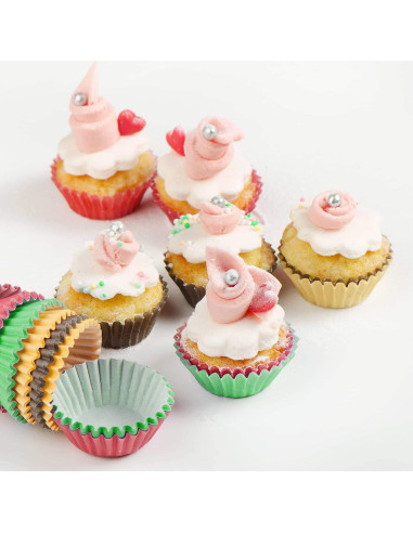 Forros para Cupcakes Selizo 600 Pcs Papel 5 cm Colores Brillantes