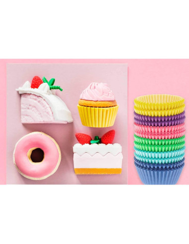 Forros para Cupcakes Selizo 600 Pcs Papel 5 cm Colores Brillantes