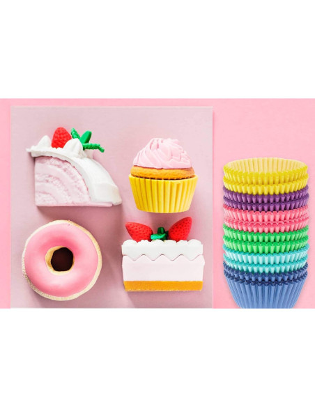 Forros para Cupcakes Selizo 600 Pcs Papel 5 cm Colores Brillantes
