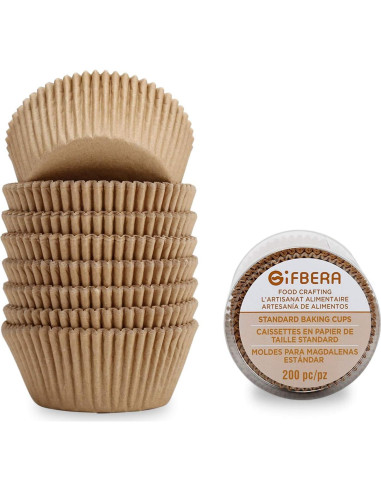 Forros para Cupcakes Estándar GiFBERA 200 Unidades Naturales