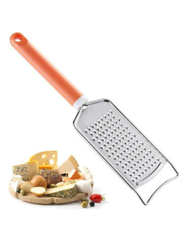 Rallador de Queso VITUER Acero Inoxidable Mango Naranja 24.89 cm