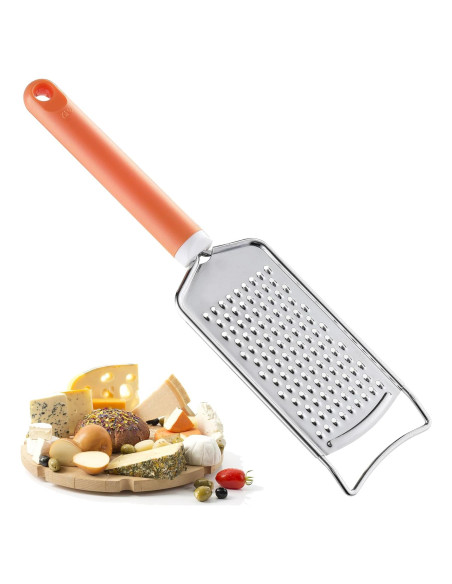 Rallador de Queso VITUER Acero Inoxidable Mango Naranja 24.89 cm