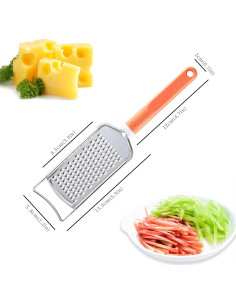 Rallador de Queso VITUER Acero Inoxidable Mango Naranja 24.89 cm 2