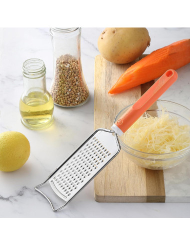 Rallador de Queso VITUER Acero Inoxidable Mango Naranja 24.89 cm