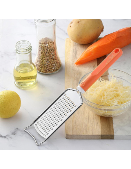 Rallador de Queso VITUER Acero Inoxidable Mango Naranja 24.89 cm