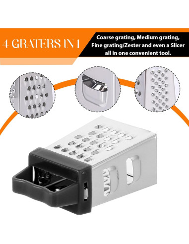 Mini Rallador de Queso ElevateTech 3 Piezas Acero Inoxidable