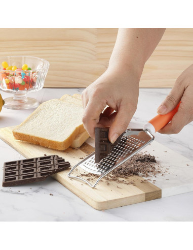 Rallador de Queso VITUER Acero Inoxidable Mango Naranja 24.89 cm