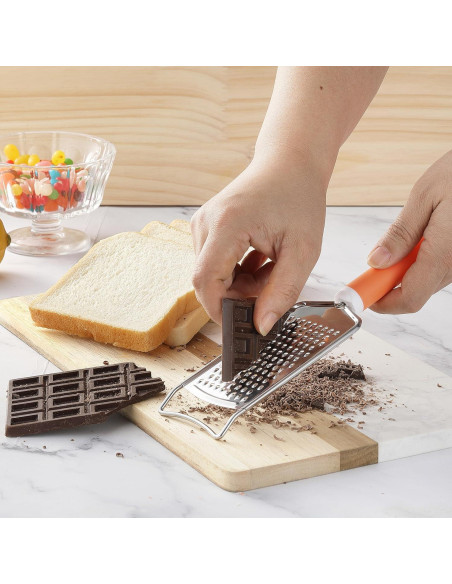 Rallador de Queso VITUER Acero Inoxidable Mango Naranja 24.89 cm