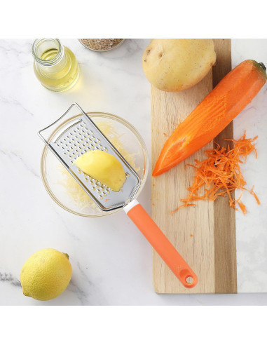 Rallador de Queso VITUER Acero Inoxidable Mango Naranja 24.89 cm